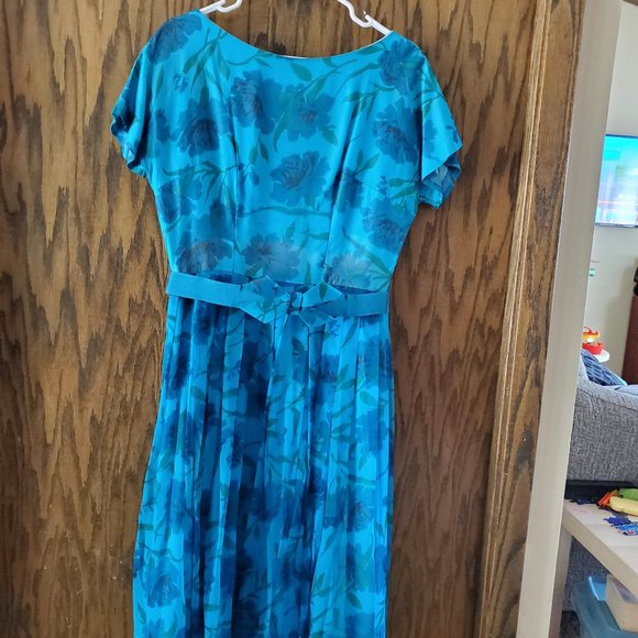 Vintage Dresses & Skirts - 1950s Floral Taffeta Dress, size 12